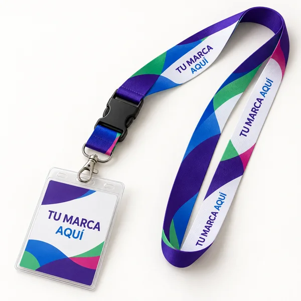 Lanyard + portagafete · mockup