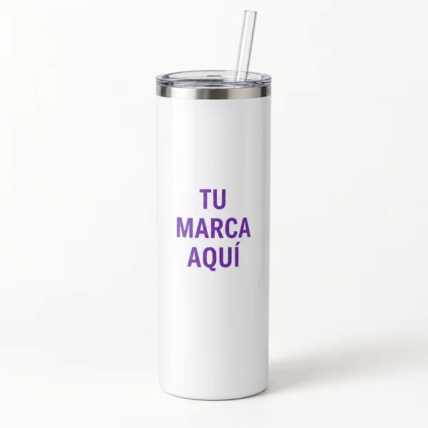 Tumbler blanco personalizado · mockup